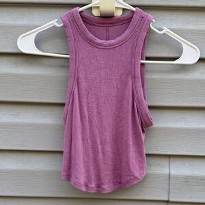 Lululemon | Purple Ribbed Croppd Workout Tank Top